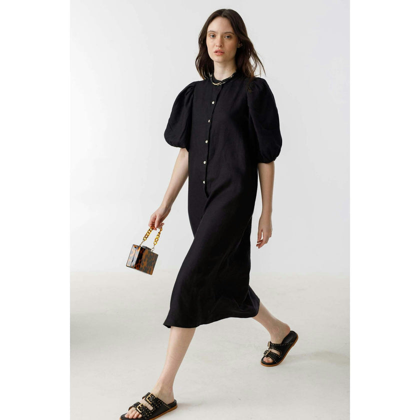 Bubble Linen Dress - Natural