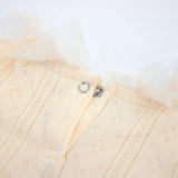 Pointelle Dotted Mesh Collar Two Piece Set