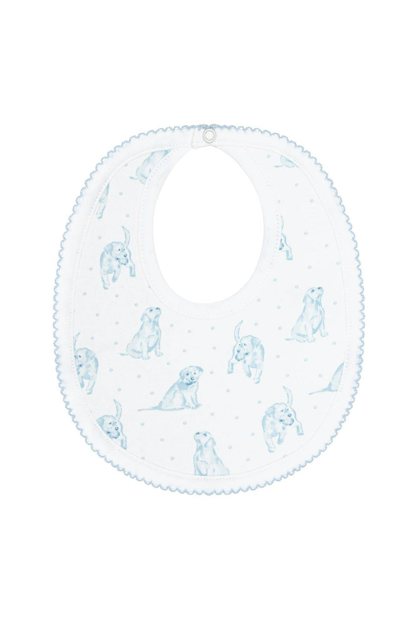 Blue Puppy Love Print Bib