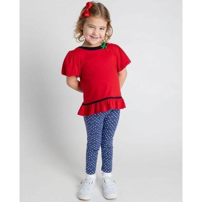 Bubble Sleeve Top With Cherries