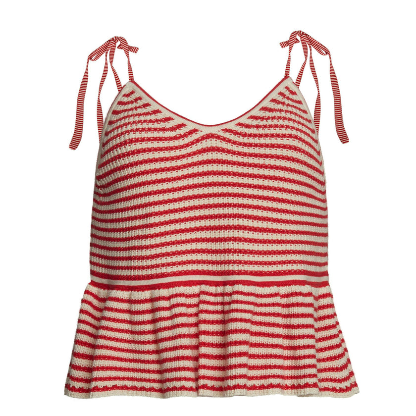 MALI STRIPE CAMI | IVORY + ROSSO STRIPE