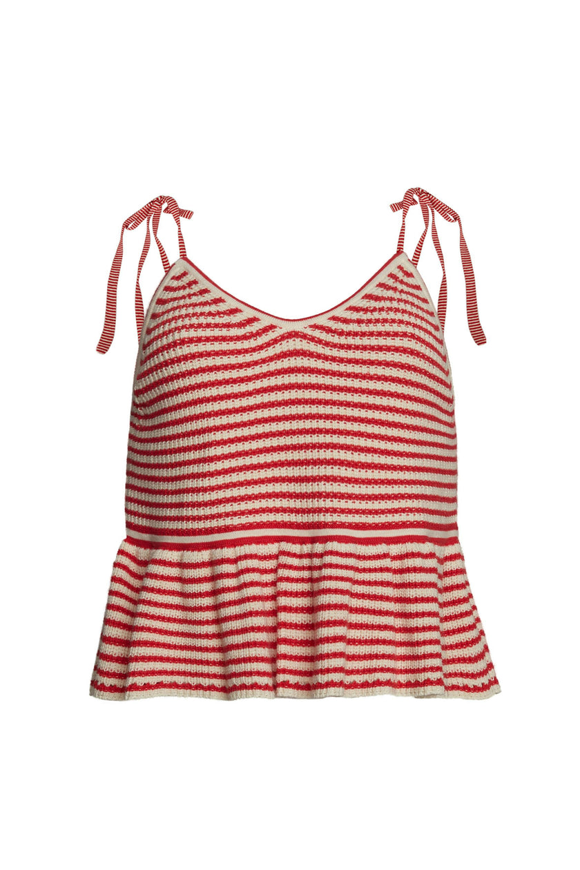 MALI STRIPE CAMI | IVORY + ROSSO STRIPE