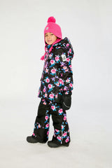Two Piece Play Snowsuit Black Rose Print