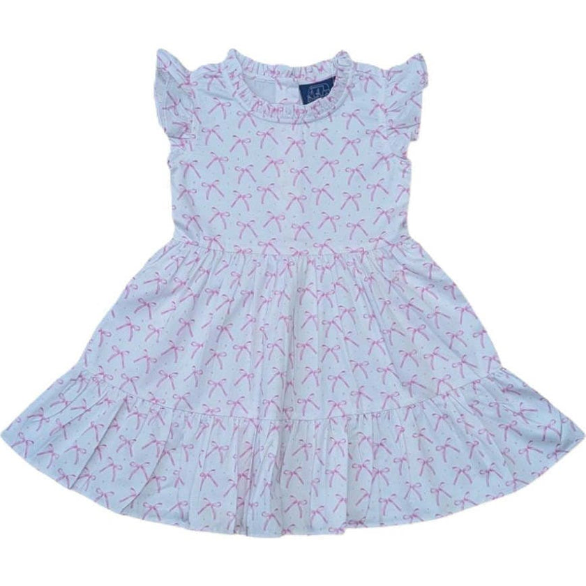 Blush Bows Ruffle Dress
