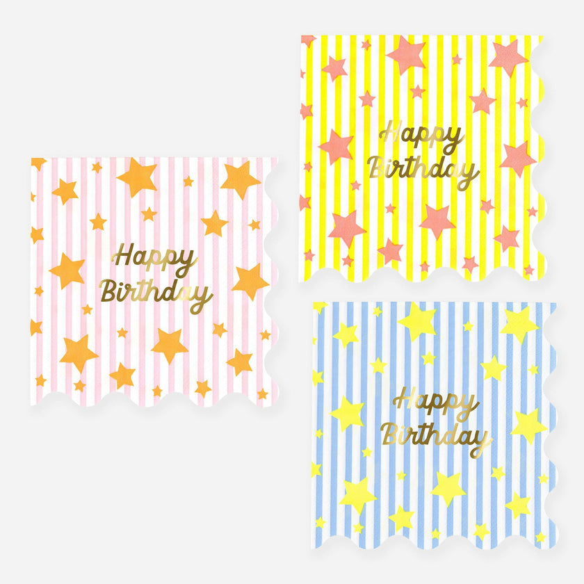 Bright Star Happy Birthday Small Napkins