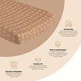 Ezra Copper Dash Cotton Quilted Change Pad Cover
