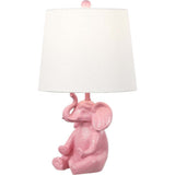 Kairi 21" Modern Shabby Chic Resin/Iron Happy Elephant LED Kids' Table Lamp with Phone Stand