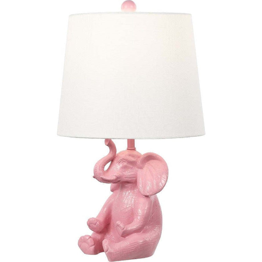 Kairi 21" Modern Shabby Chic Resin/Iron Happy Elephant LED Kids' Table Lamp with Phone Stand