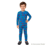 Boys (2-4) Velour Pajama Set | Holiday Express - Blue
