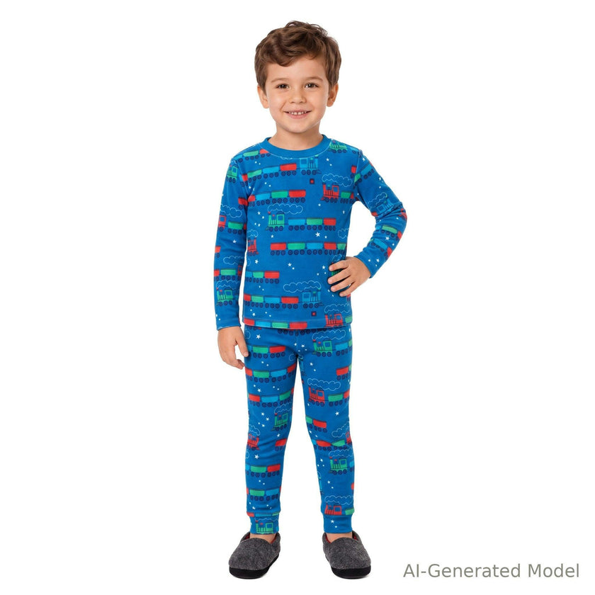 Boys (2-4) Velour Pajama Set | Holiday Express - Blue