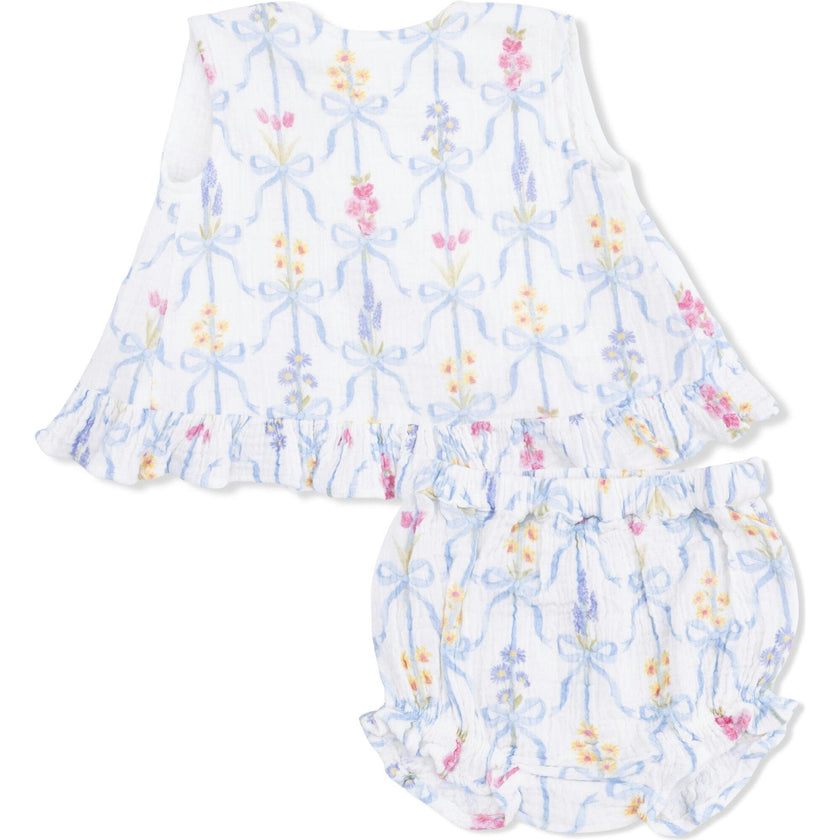 Ribbon Bouquets - Ruffle Back Top and Bloomer