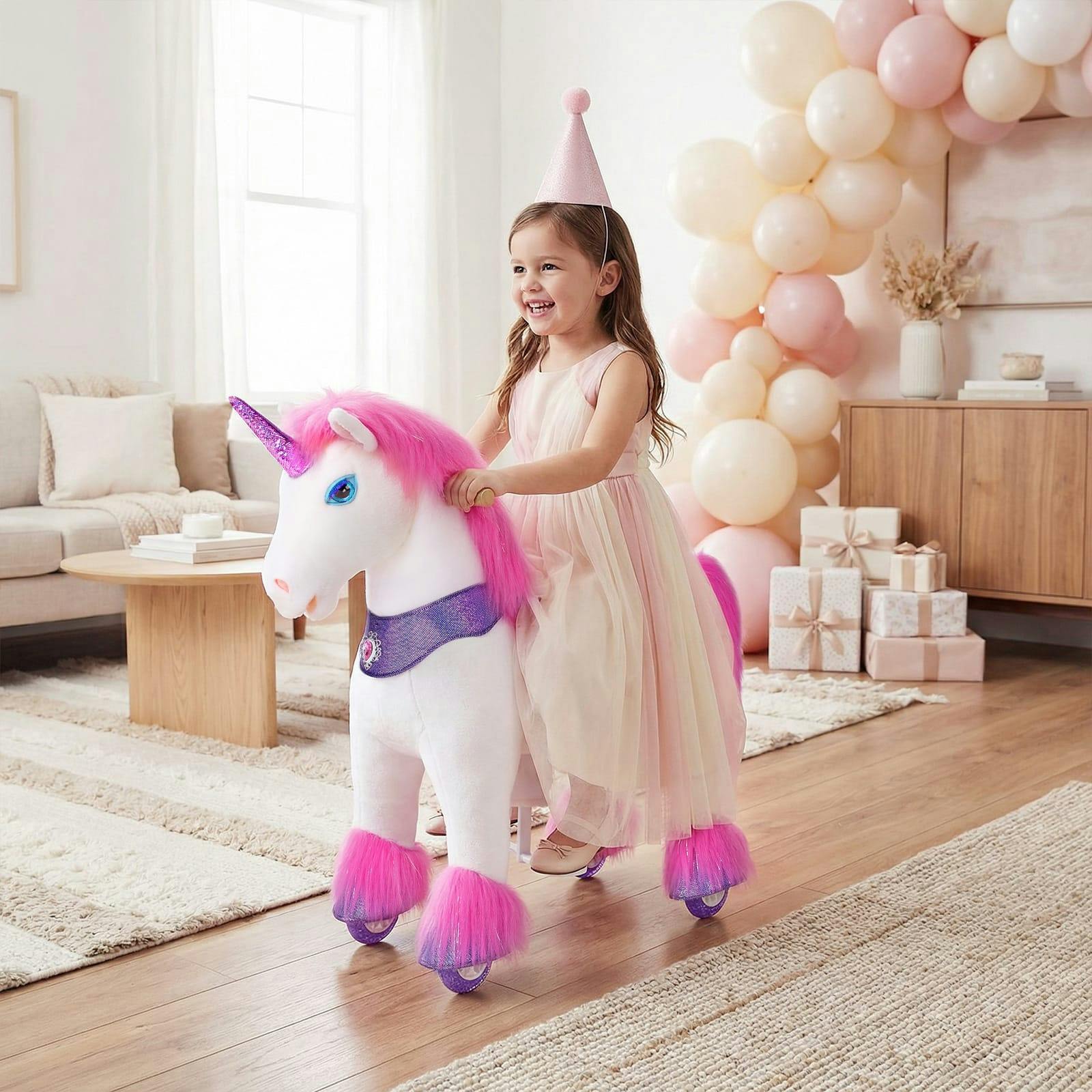 Model Y® Unicorn Ride-On Toy Age 3–4 – Pink/Purple