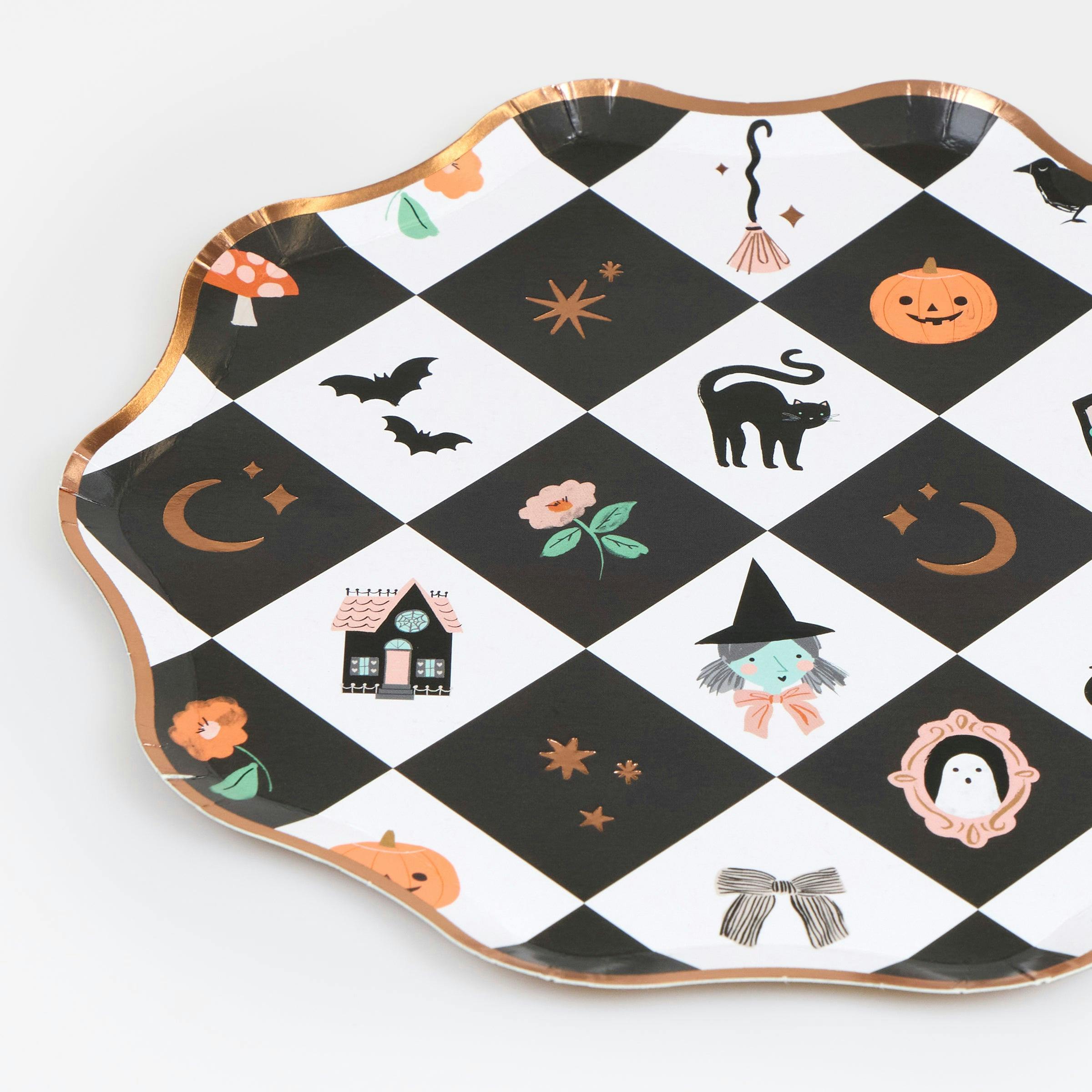Patchwork Halloween Side Plates