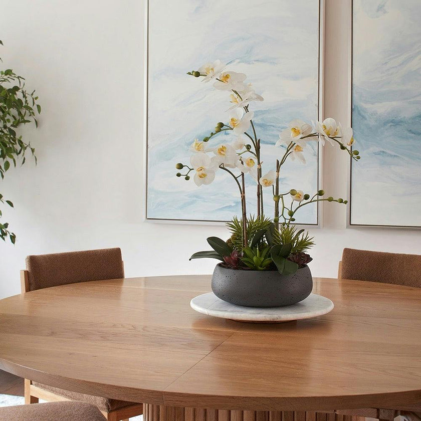 Artificial Orchid with Succulents
