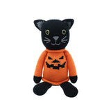 Knit Halloween Cat Plush