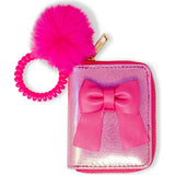 Shiny Jumbo Bow Spiral Strap Wallet