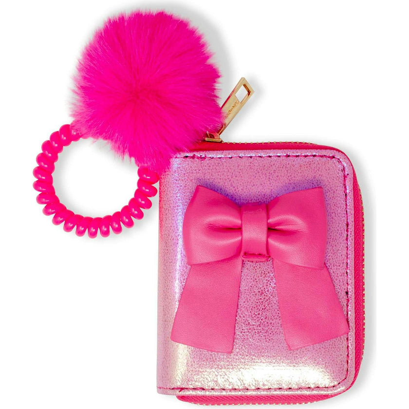 Shiny Jumbo Bow Spiral Strap Wallet