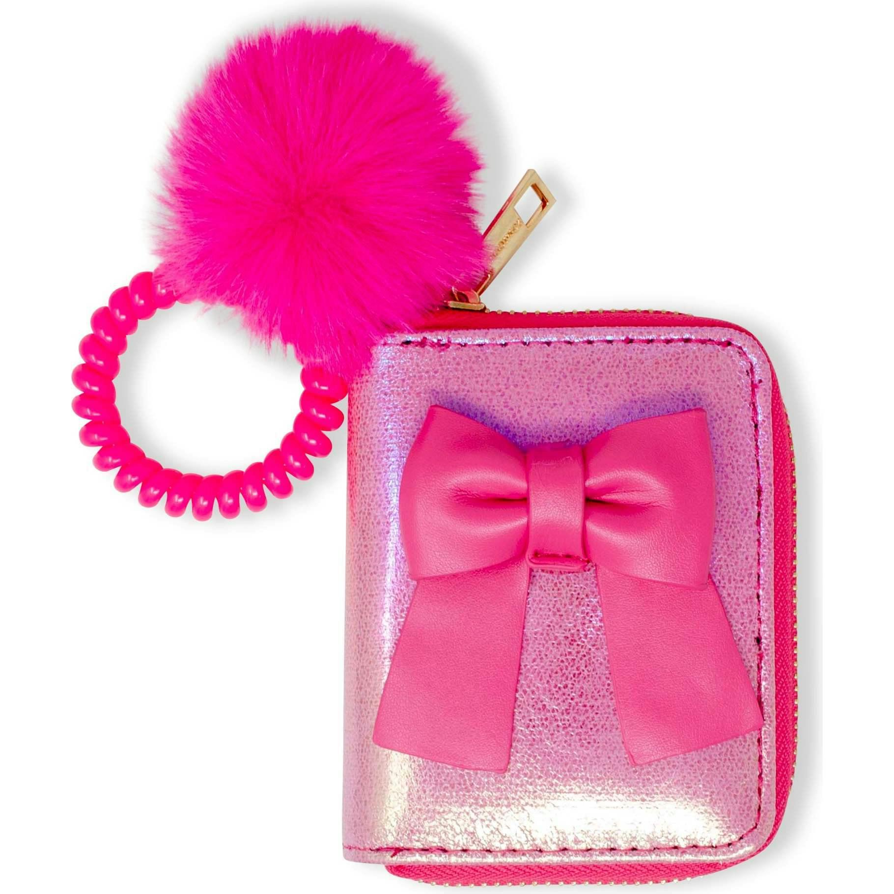Shiny Jumbo Bow Spiral Strap Wallet