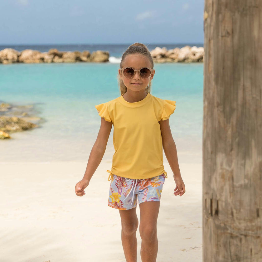 Marigold Sustainable Flutter Sleeve Rash Top