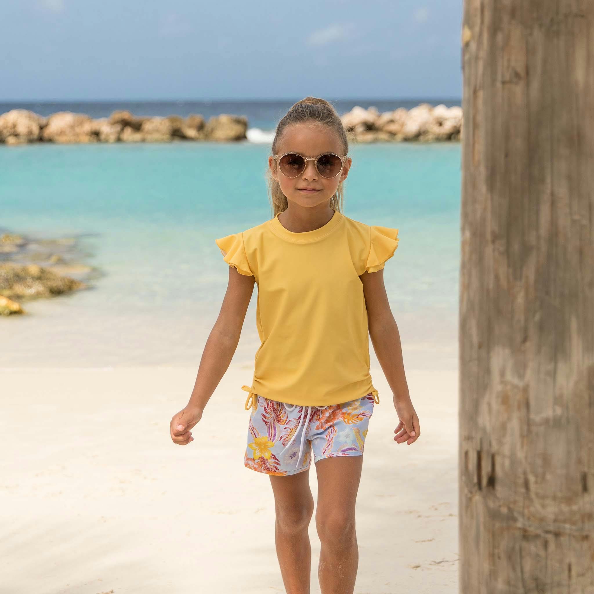 Marigold Sustainable Flutter Sleeve Rash Top