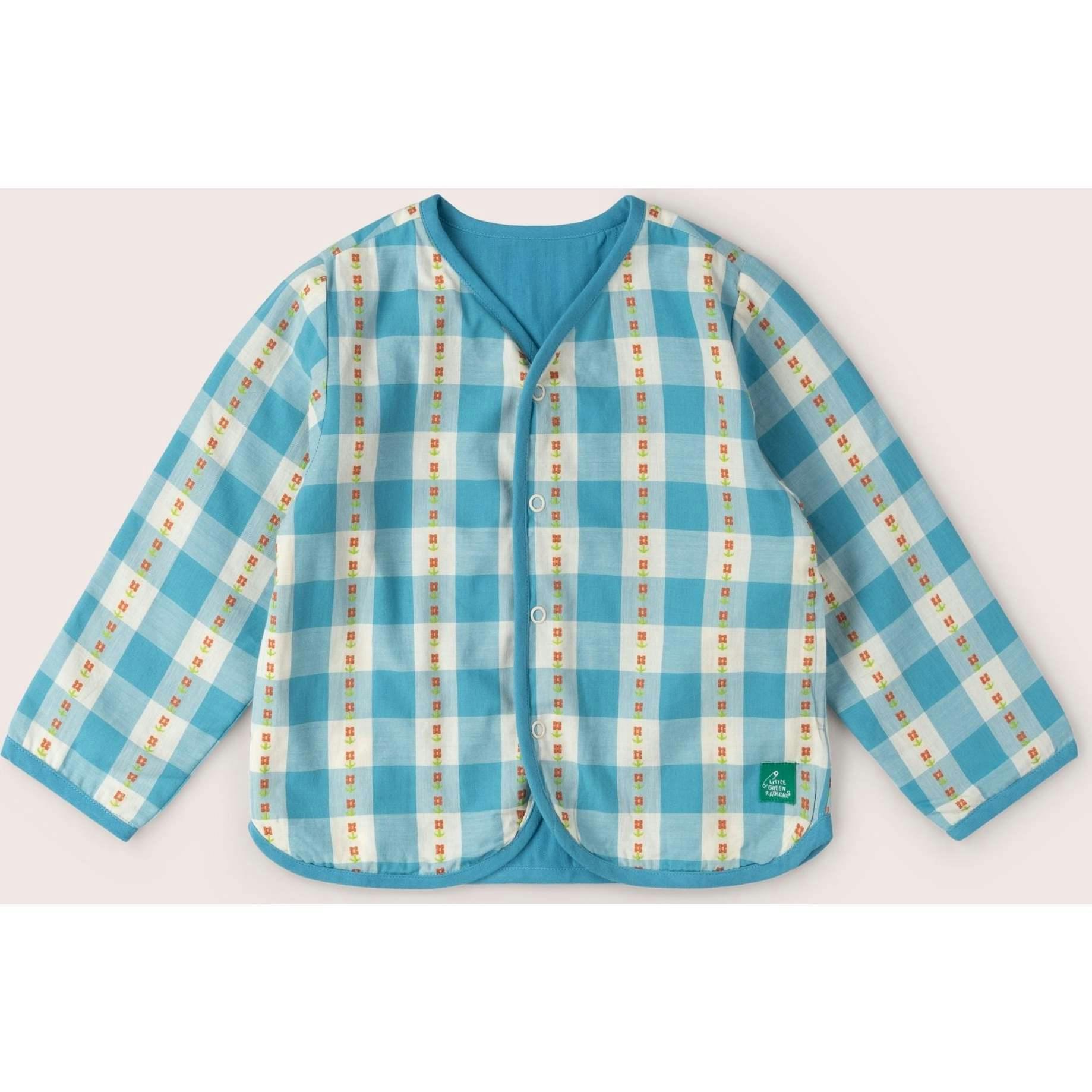 Blue Flowers Reversible Spring Jacket, Blue