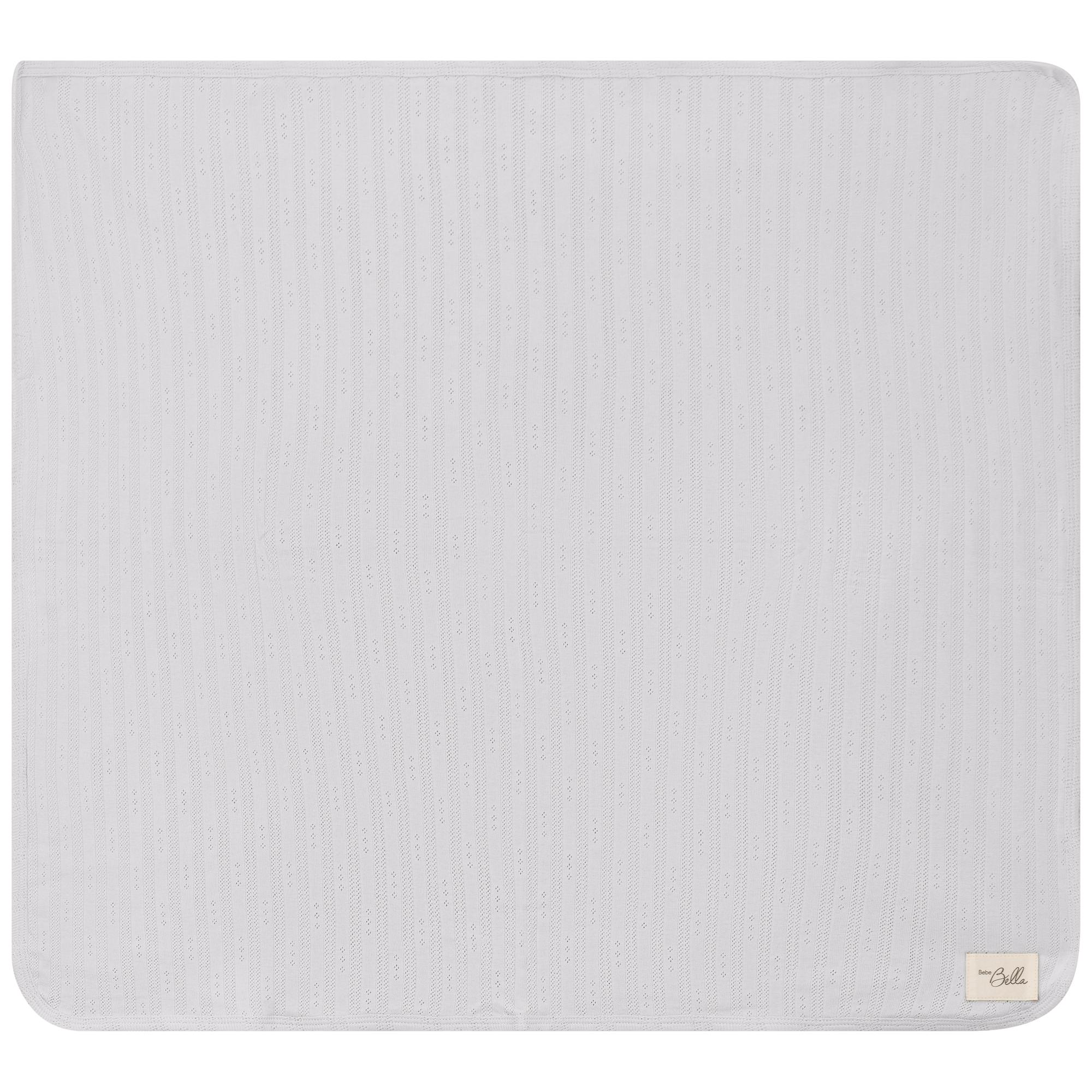 Pointelle Ribbed Blanket Blue Mist