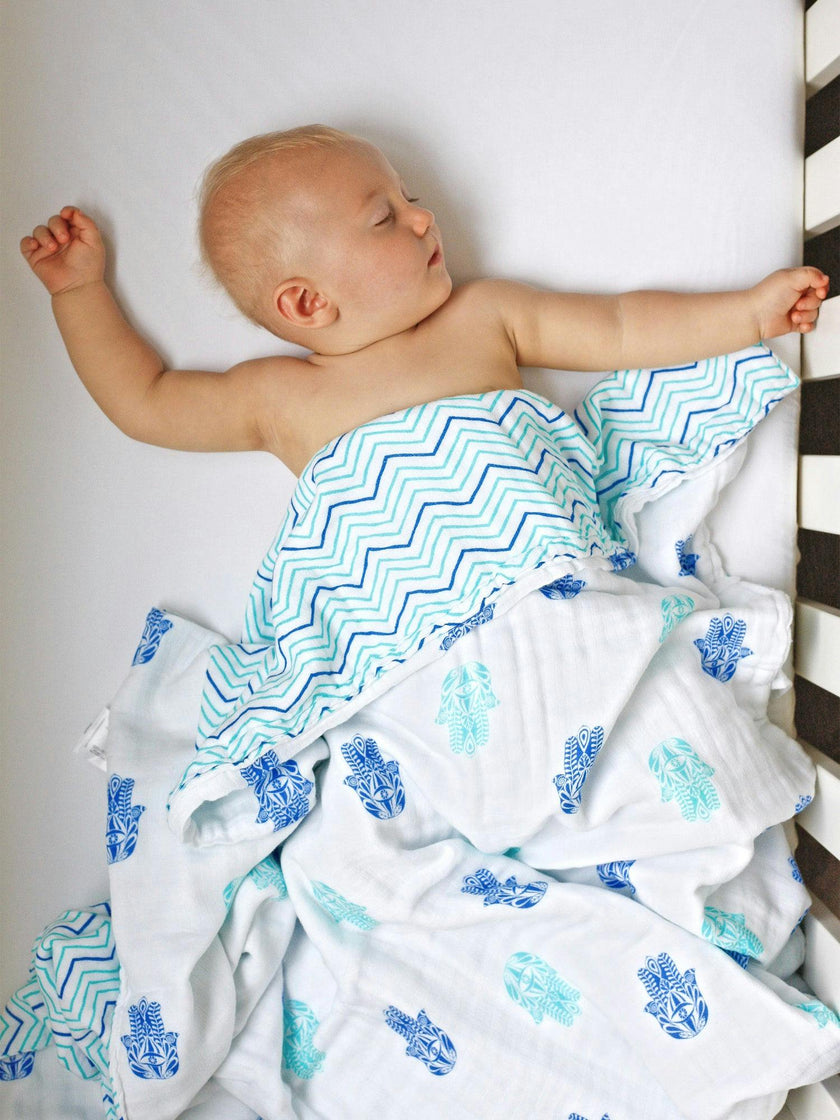 Organic Muslin Four-Layer Reversible Snug Blanket