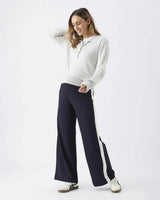 Ari Wide Leg Pant Midnight / White