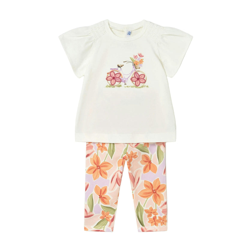 Graphic Top and Floral Legging Set