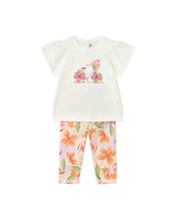 Graphic Top and Floral Legging Set