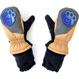 Magic Mittens: Waterproof Toddler Winter Mittens w/ Color Change Patch- Brown & Blue