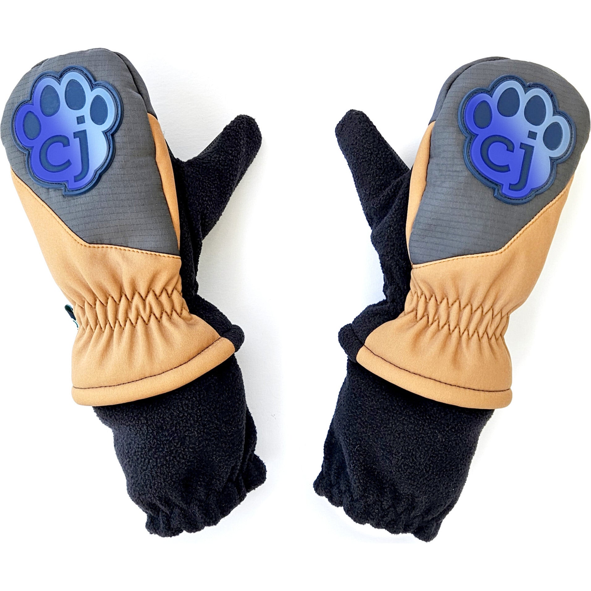 Magic Mittens: Waterproof Toddler Winter Mittens w/ Color Change Patch- Brown & Blue