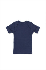 Rib Lap Shoulder Tee Short Sleeve Charcoal