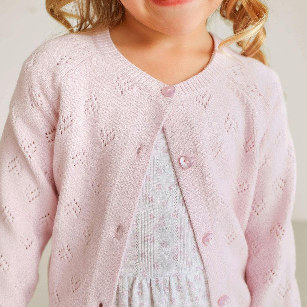 Icing Pink Pointelle Cardigan