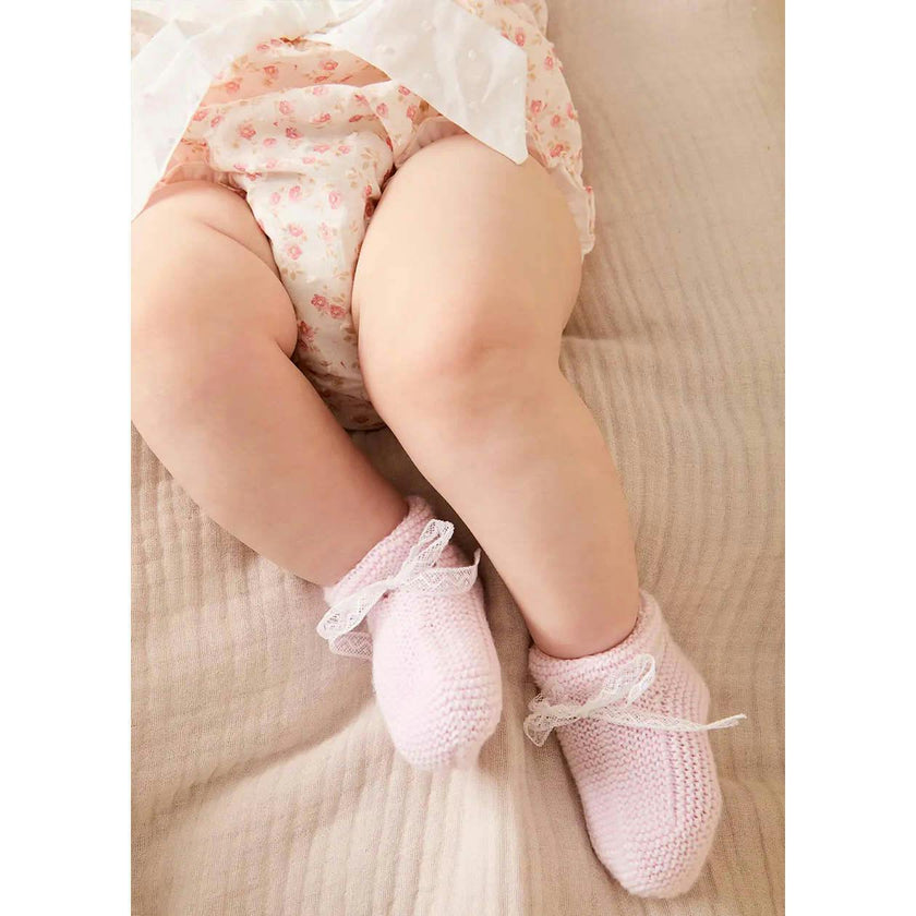 Martha Floral Bow Detail Swiss Voile Bloomers in Pink (1mth-12mths)