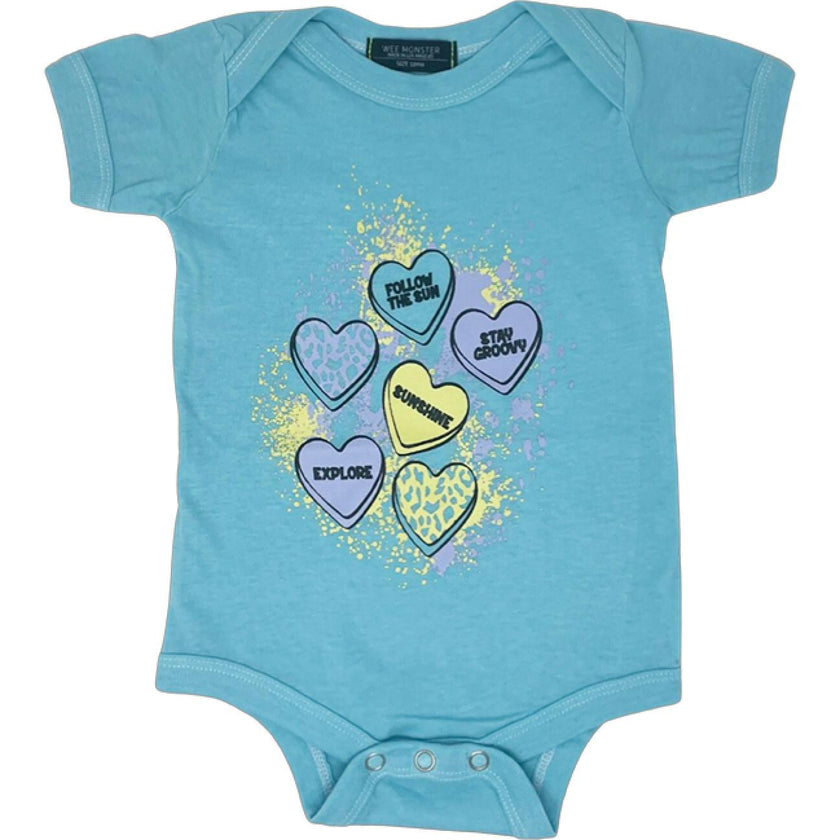 Hearts Blue Baby Onesie - Unisex for Boys and Girls