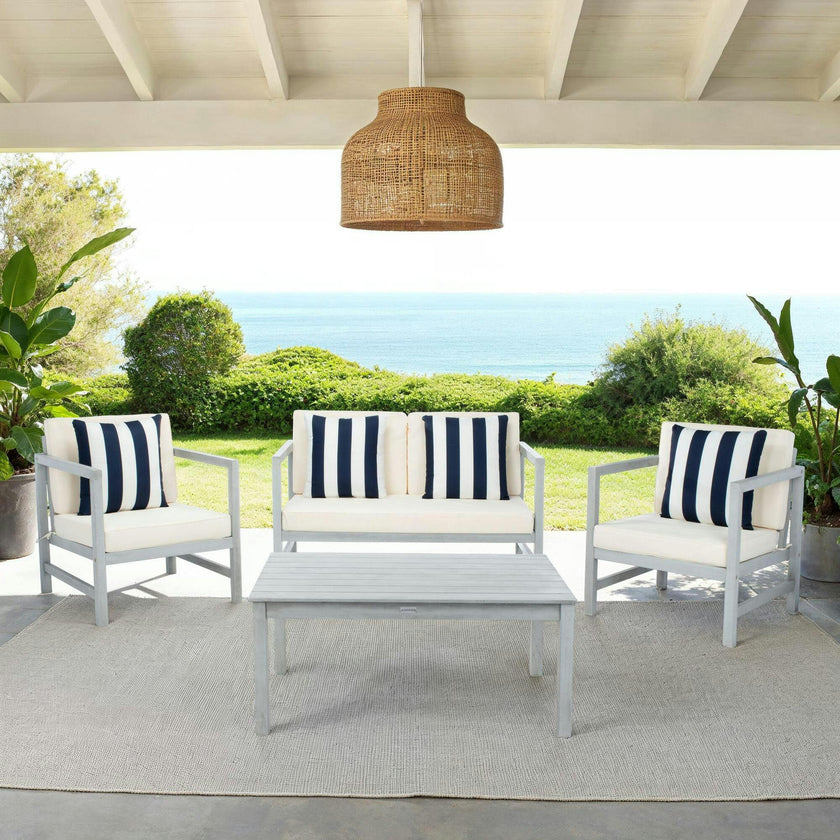 Montez 4-Piece Outdoor Set with Accent Pillows