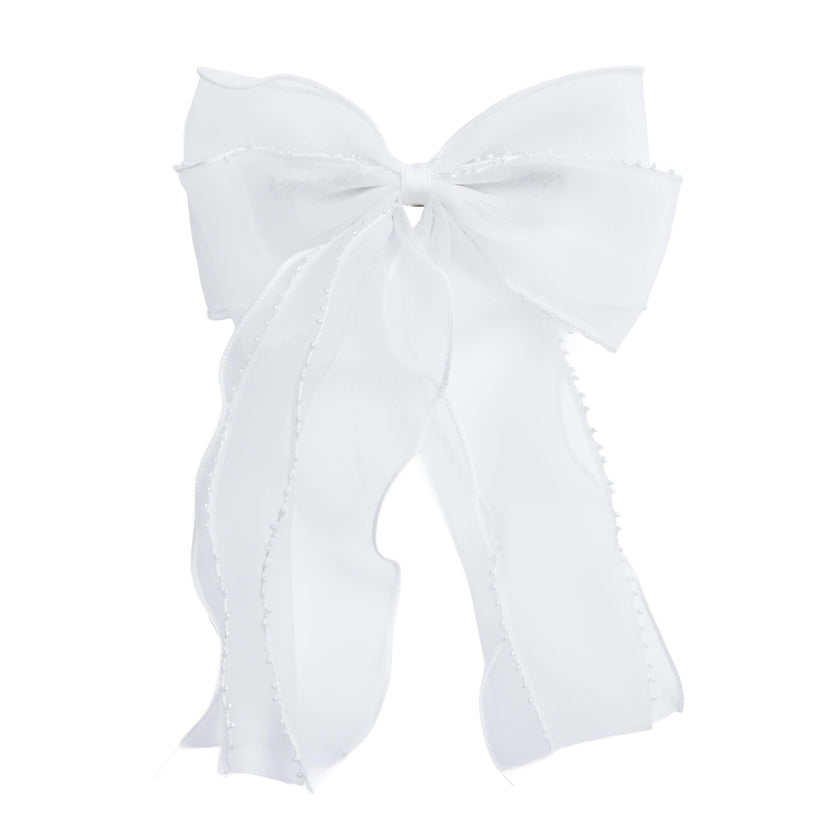 Sheer Organza Beaded-Edge Hair Clip