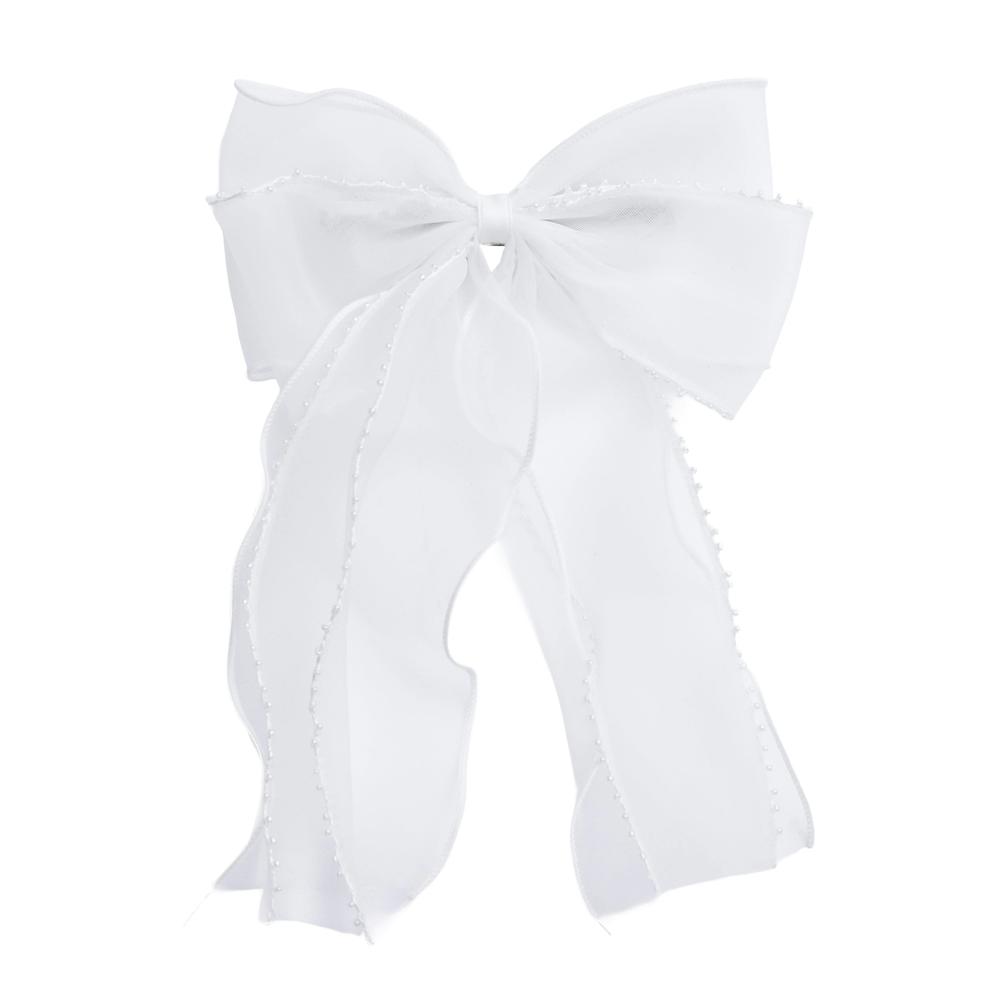 Sheer Organza Beaded-Edge Hair Clip