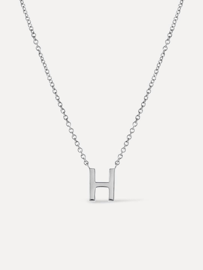Silver Initial Necklace - Letter Necklace