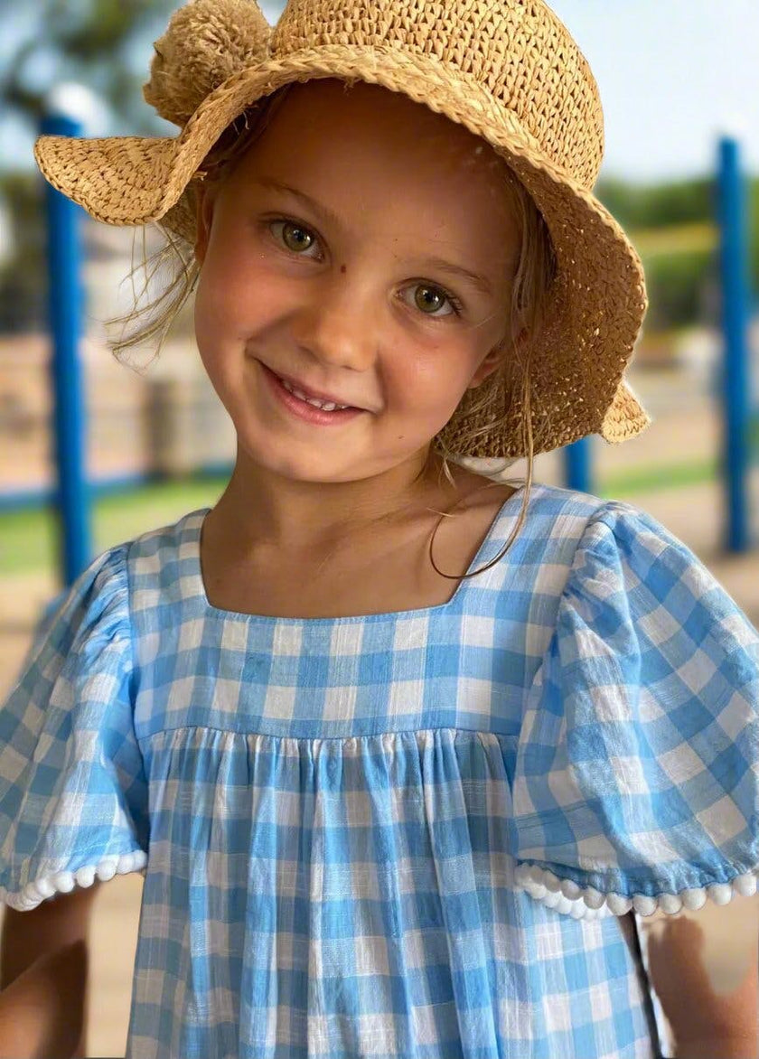 Cornflower Gingham Beach Dress