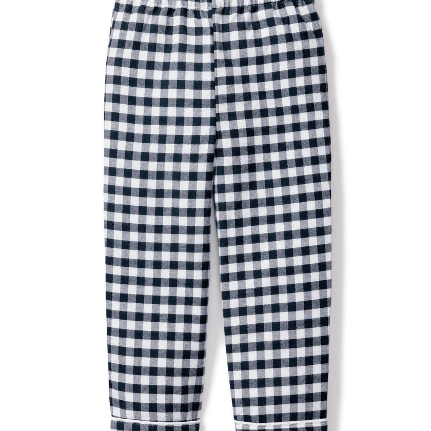 Kid's Twill Pajama Pants in Navy Gingham
