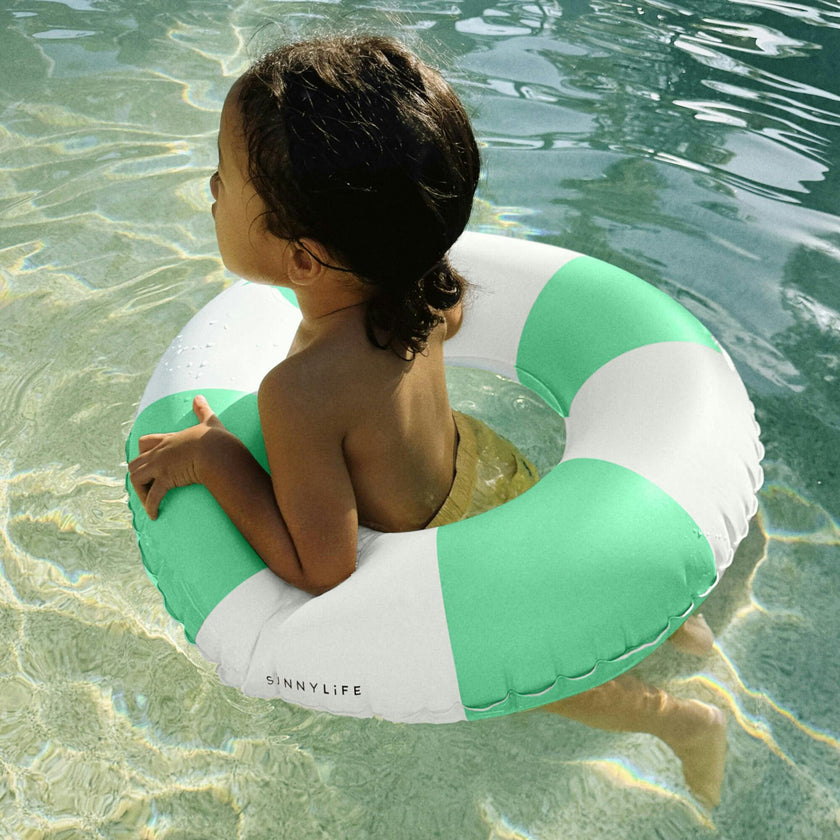 Mini Tube Pool Ring: Zest Green Stripe