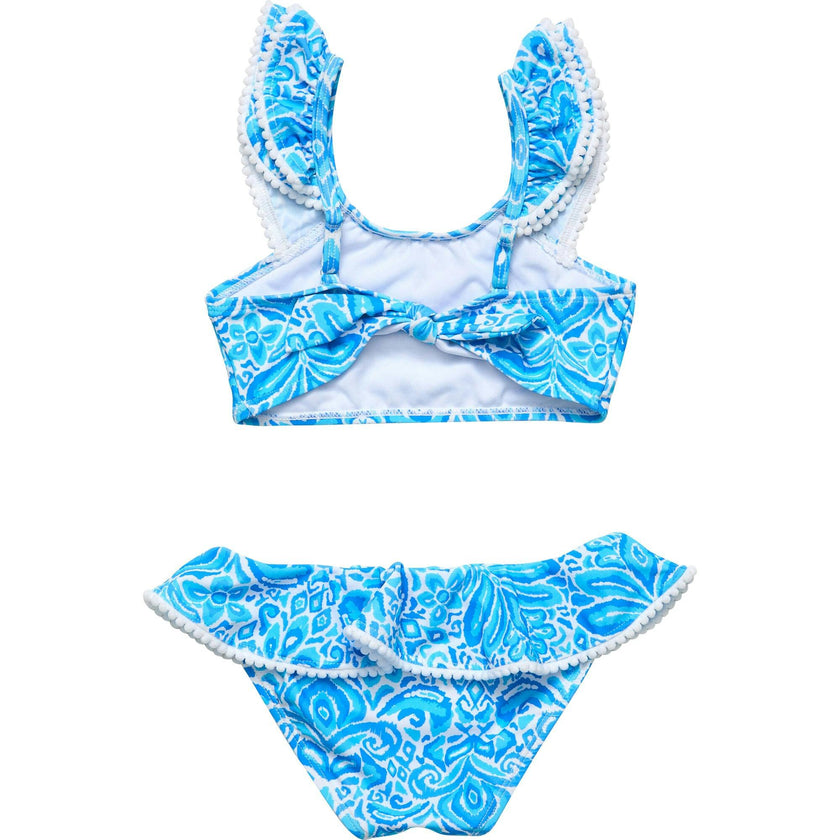 Santorini Blue Frill Crop Bikini