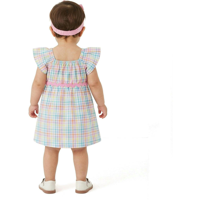 Infant Girls Plaid Dress Set | White Plaid