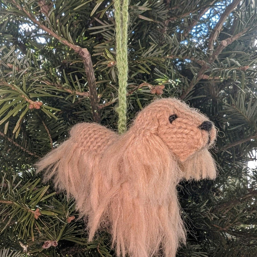 Cocker Spaniel Dog Hand Knit Christmas Ornament Arcadia Home