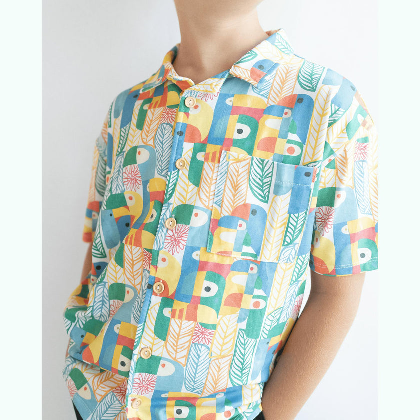 Cory baby's & kids' short sleeves button down collar shirt