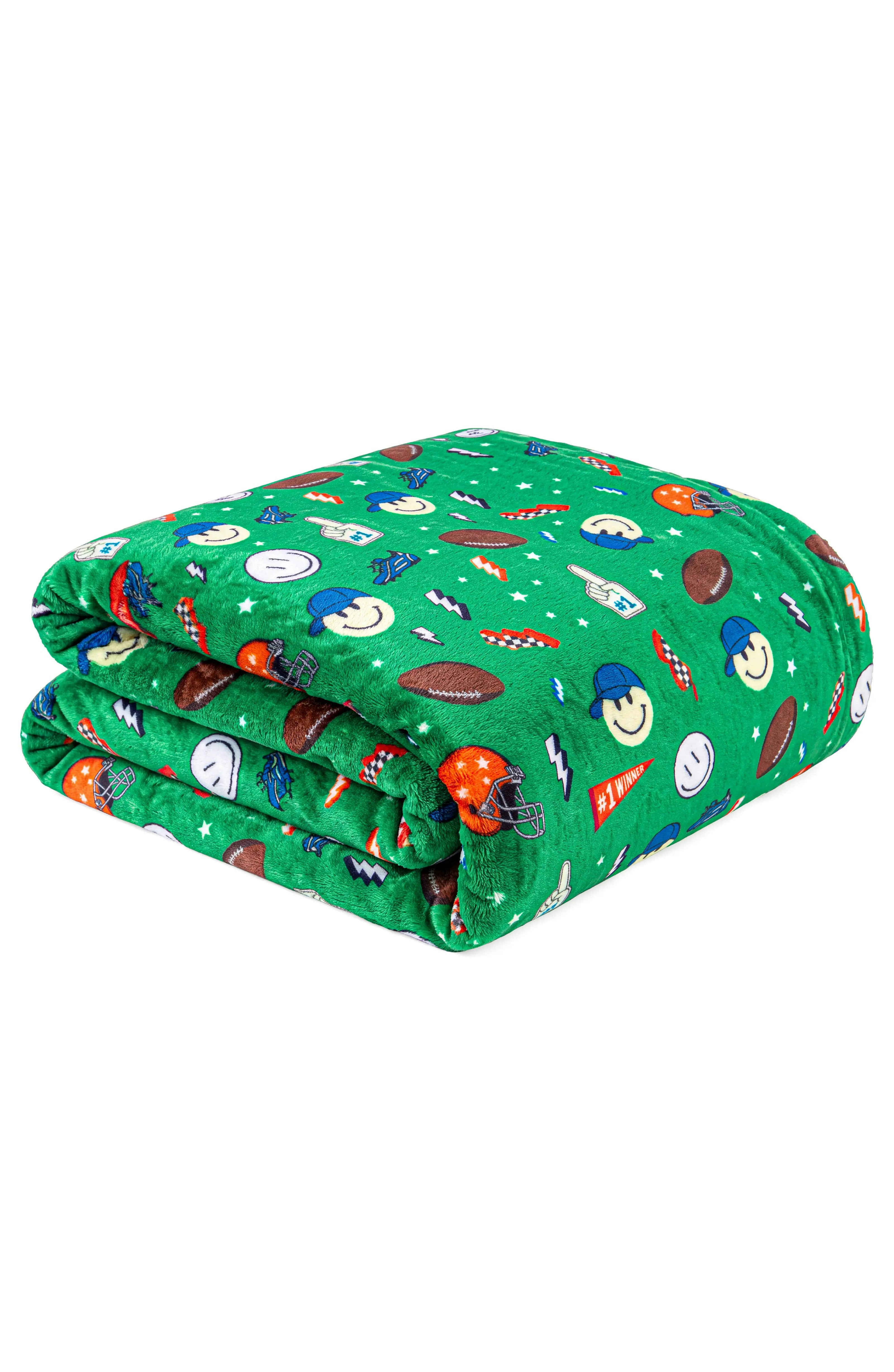 Plush Happy Sports Throw Blankets