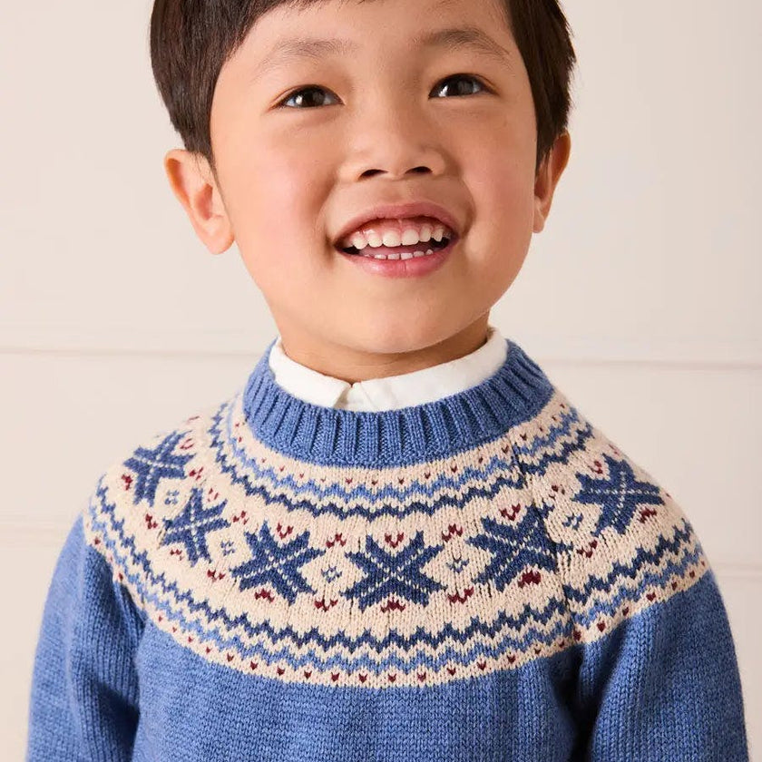 Classic Fair Isle Jumper in Blue (18mths-10yrs)