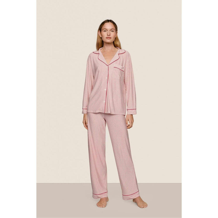 Gisele Printed TENCEL Modal Long PJ Set, Red
